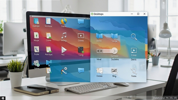 Desktops���������ͼ��չʾ������������л�Ч��������Ϊ����������ͼ��������ɫ������