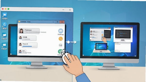 Desktops������ק����ʾ��ͼ���û�����꽫һ�����촰�ڴ�һ��������ק����һ�����棬��������Ԥ��ͼͬ�����£�����ֱ�ۣ������Ѻ�