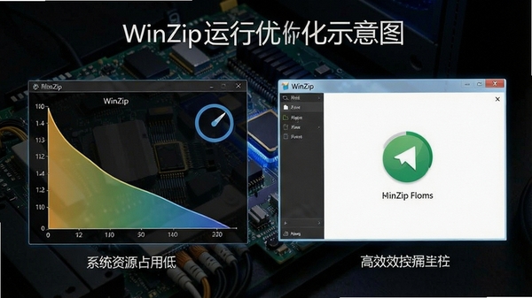 WinZip�����Ż�ʾ��ͼ��չʾϵͳ��Դռ�õͣ���������������Ϊ����Ӳ��ͼ�����ָ�Ч����