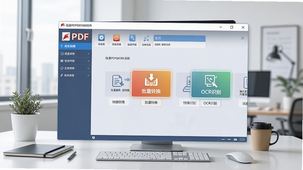 ����PDFתWORD�����������ͼ��չʾ������ת�����̺͹��ܲ��֣�����Ϊ�ִ��칫���滷�����������������ʾ������ת�����͡�OCRʶ�𡱹��ܰ�ť����������������ͻ����Ч��ݵ�����