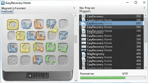 EasyRecovery Home深度扫描过程动画截图,磁盘扇区被高亮标记,右侧显示不断跳出的文件列表与进度条,体现引擎的强劲性能