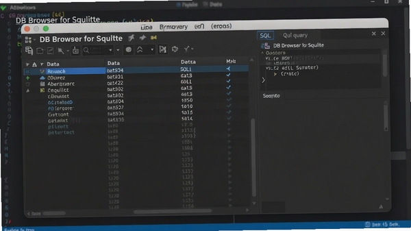 DB Browser for SQLite�����ͼ��չʾ���ݱ������SQL��ѯ���򣬱���Ϊ��ɫ�����������������ɼ����ִ���ƽ�����