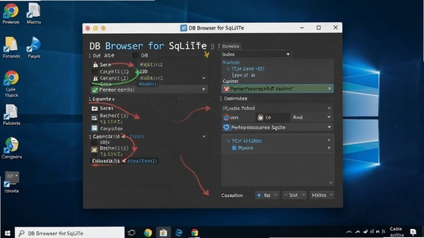 DB Browser for SQLite�����Ż����ý��棬չʾ����������ѡ�����Ϊ���滷������ʾ��������