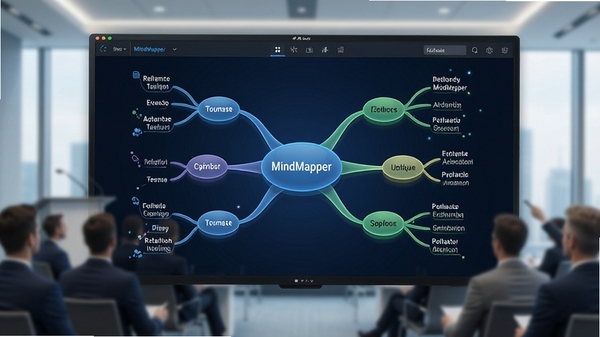 MindMapper������ʾģʽ����Ч����չʾ������������������ɢ�Ķ������̣�����Ϊ����㱨����