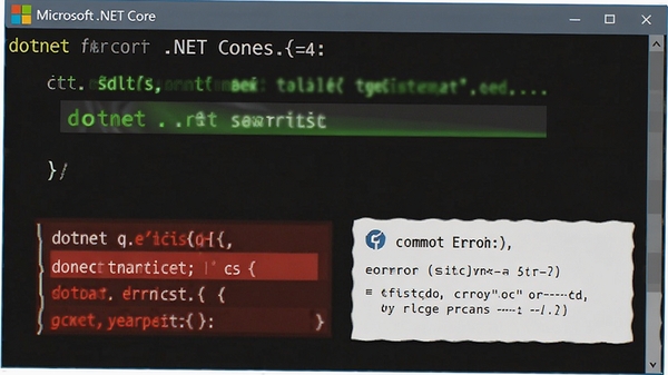 Microsoft .NET Core ʹ�ý̳�ʾ��ͼ���ն���ִ�� dotnet ���������������ͽ������