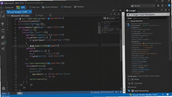 Microsoft .NET Core ����������ͼ��Visual Studio Code �б�д C# ���룬�������Ժ� NuGet ���������