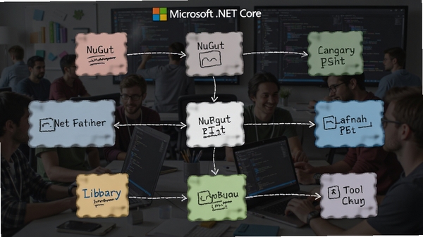 Microsoft .NET Core ��̬ͼ��չʾNuGet�������ֿ�͹������������������Ϳ�����Э������