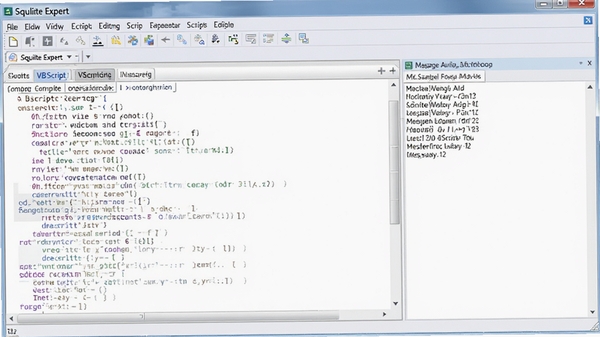 SQLite Expert �ű��༭�������� VBScript ʾ�����룬�����в�����������Ϣ���