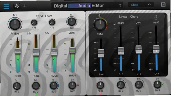 Digital Audio EditorЧ������壬��ʾ��������ѹ�������棬��ť�ͻ���������ɫ�ʴ���רҵ������Ϊǳ�ң����沼�ֺ�����͹����Ƶ������רҵ�ԣ���������