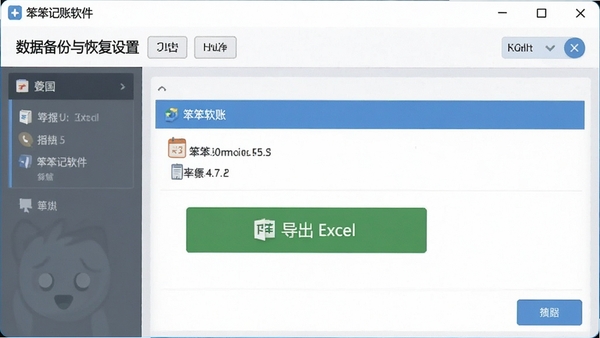 ���������������ݱ�����ָ����ý��棬�е���Excel��ť