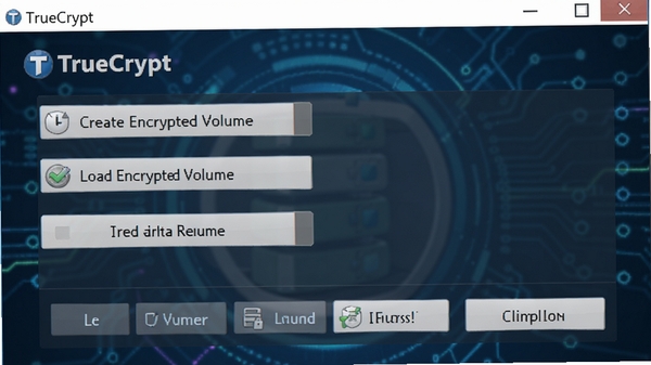 һ��չʾTrueCrypt����������Ľ�ͼ�������������������������ܾ������ؼ��ܾ��Ȱ�ť������Ϊ����ɫ�Ƽ��з��ͻ�����ݰ�ȫ���⡣