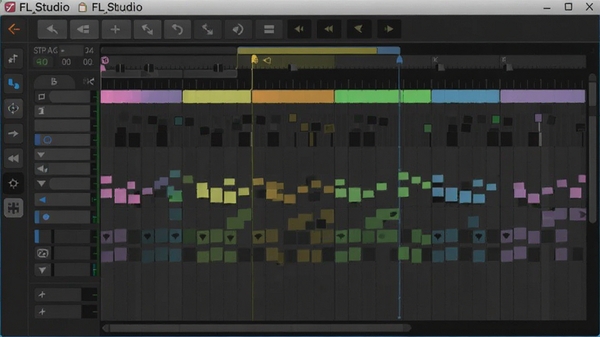 FL Studio ����������������д����ɫ���������У�����Ϊ��ɫ���⣬ͻ���ĵ�༭����