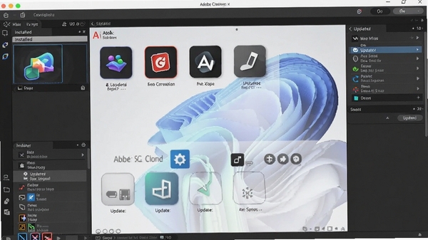Adobe Creative Cloud�����������棬չʾ�Ѱ�װӦ�ú͸���ѡ��