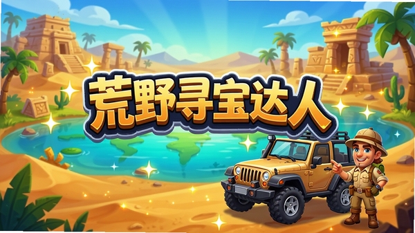 һ�ų�������ɫ�ʵĻ�ҰѰ��������廭��������������ϷLOGO����ҰѰ�����ˡ��������ǹ����ɳĮ�����ޣ�Զ���й��ϵ��ż�����˸�Ľ�⣬һ�����ճ�ͣ���Աߣ�����վ��װ����ȫ��̽�ռң����ͨ������ɫ�ʷḻ���ʺ���Ϊ��Ϸ����ͼ