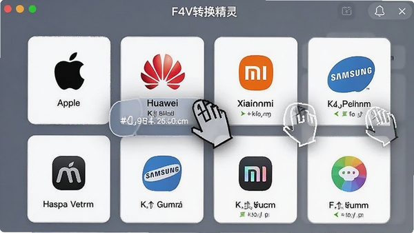 F4Vת�������ṩ�ḻ���豸Ԥ���б�������Apple��Huawei��Xiaomi��Samsung�ȶ��Ʒ��ͼ�꣬������ÿ�Ƭʽ���֣������ͣ��ĳ��Ԥ����ʱ��ʾ����ֱ��ʲ�����