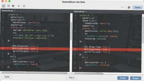 SourceTree��ͻ������棬���ҷ����Աȴ�����죬��ͻ���Ժ�ɫ������ʾ��������ť�������