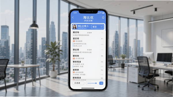 ��������ְ��ƸAPP����չʾ���ֻ���Ļ��ʾְλ�б���ɸѡѡ�����Ϊ�ִ����а칫�������������רҵ
