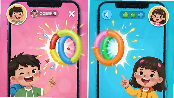 OOȦȦAPP�����ͼ���չʾ�����û����ڽ���Ȥζ����С��Ϸ����Ļ���в�ɫԲ����ײ����Ч��������ã�ɫ��������ͻ�����ֻ����ķ�Χ