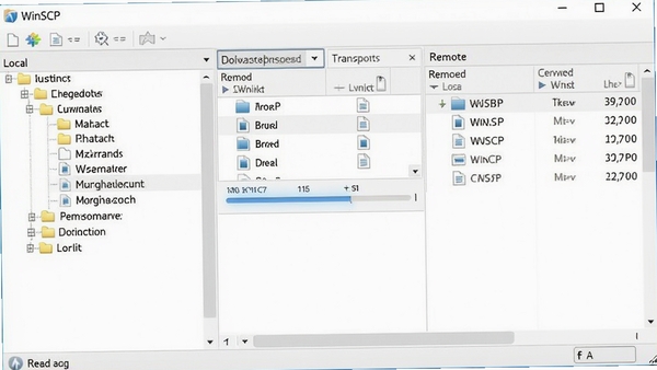 WinSCP�������ͼ��չʾ������Զ���ļ�˫���ԱȲ��֣����Ϊ�����ļ������νṹ���Ҳ�ΪԶ�̷�����Ŀ¼�б����м����ϴ����ش�������������������������ɫ����͡�