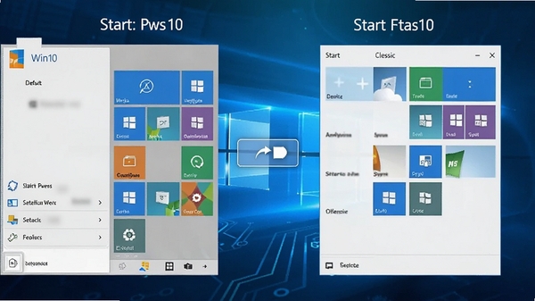 Win10���俪ʼ�˵�һ���л�����ʾ��ͼ�����ΪWin10Ĭ�Ͽ�ʼ�˵����Ҳ�Ϊ������ʽ��ʼ�˵����м�Ϊ�л���ť������Ϊ������ɫ�Ƽ��з��