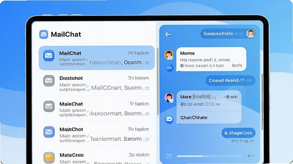 MailChat������չʾ���ִ������ʼ��б�������ʽ�Ķ����񣬱���Ϊ��ˬ�����׽��䣬ͼ��Բ��������������