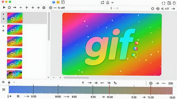 �߲�ɫgif��̬ͼ����������֡�༭ģʽ����ʾ֡�б������Ƥ�Աȣ�ʱ����Ŵ󣬲�����׼