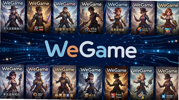 һ��չʾWeGameƽ̨���������Ϸ�����۵Ŀ������ͼƬ�������ǿƼ���ʮ�������ɫ���߽�֯����������Ŀ��WeGameƷ��Logo���������ִ�������������ͻ����Ϸƽ̨�ķḻ��רҵ
