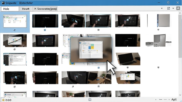 Snipaste��ʷ��¼���ڣ�չʾ���Ž�ͼ����ͼ�б��������ͣԤ���������࣬�������ѡ��