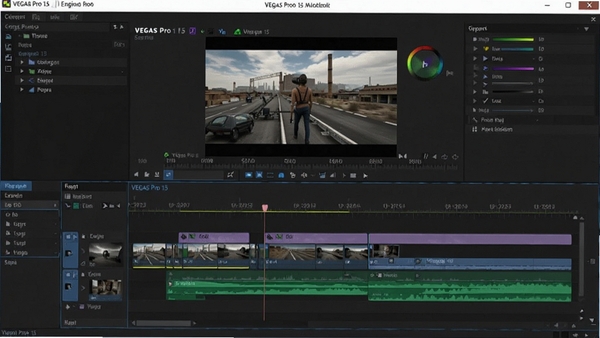 VEGAS Pro 15��Ƶ��������������չʾ������ʱ���ߣ�רҵɫ�ʣ������ز�Ԥ��