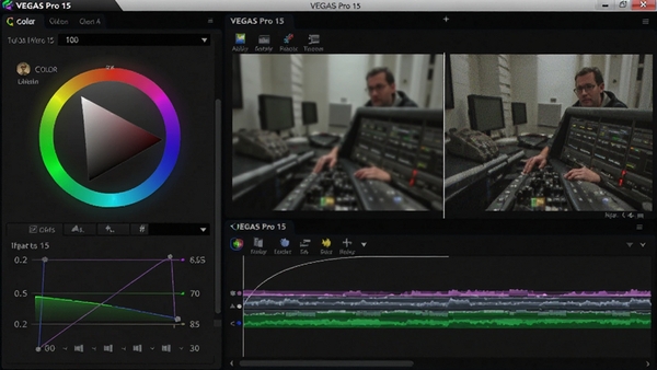 VEGAS Pro 15ɫ��У����壬��ɫ�ֺ����߹��ߣ�����ǰ��Ա�Ч����רҵӰ�ӵ�ɫ