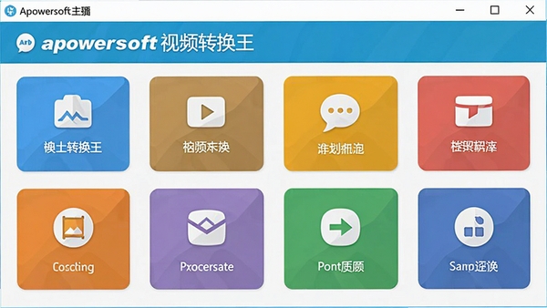 Apowersoft��Ƶת�����������ͼ��չʾ�����������ֺͷḻ�Ĺ��ܰ�ť���ִ���ƽ����Ʒ��ɫ������������ͻ���������ƺͺ��Ĺ���ͼ��