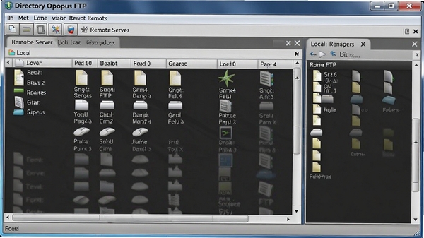 Directory Opus FTP ���ӽ��棬չʾԶ�̷������ļ��б��뱾���ļ��Ա�