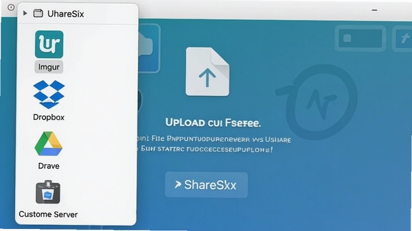 ShareX �ϴ��˵����棬��ʾ����ϴ�Ŀ�ĵ�ͼ�꣬�� Imgur��Dropbox��Google Drive ���Զ��������������Ϊ�ļ��ϴ��ɹ���ʾ��ͻ������������