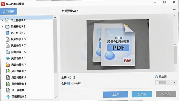 ����PDFת����PDF�ϲ��������棬���Ϊ�ļ��б����Ҳ�Ϊ�ϲ�Ԥ������ʾ�ļ�����ͺϲ�ѡ�������������ť���ֺ�����������������
