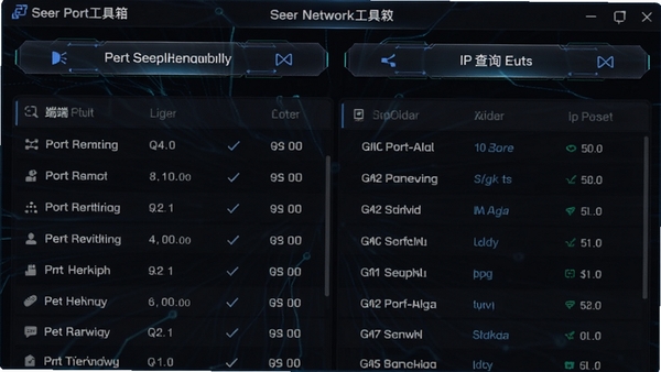 Seer���繤������棬չʾ�˿�ɨ����IP��ѯ���ܣ������б���������ť��ƿƼ���