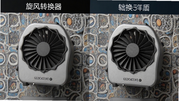 旋风转换器画质对比示意图,左侧为原图,右侧为转换后图像,两者视觉观感几乎一致,突出无损转换效果,背景为高清纹理细节。