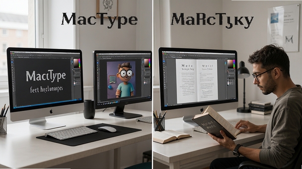 MacTypeʹ�ó���ʾ��ͼ��չʾ�칫����ơ��Ķ��Ȳ�ͬ�����µ�����Ч��