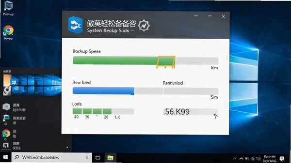 ��÷���ɱ������ڽ���ϵͳ���ݵĽ��Ƚ��棬��ʾ�����ٶ���ʣ��ʱ�䣬����ΪWindows 10���棬���廭��ǿ����Ч���ȶ�