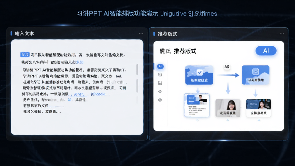 ϰ��PPT AI�����Ű湦����ʾ����������ı����Ҳ��Զ����ɽṹ���õ�Ƭ���������AI��ť���Ƽ���ʽ���ִ��Ƽ��з��