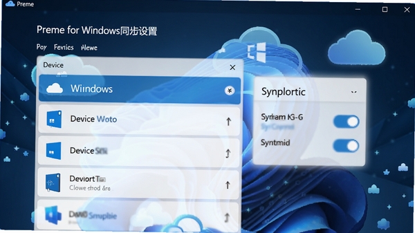 Preme for Windows��ͬ������ҳ�棬չʾ�豸�б���ͬ�����أ��������ƶ�ͼ�꣬��ɫ�����Ƽ���ʮ��