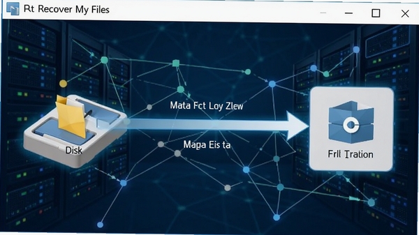 Recover My Files�ָ������е�������ʾ��ͼ����ʾ�ļ��Ӵ��̵�Ŀ��λ�õĴ�����̣�����Ϊ��������