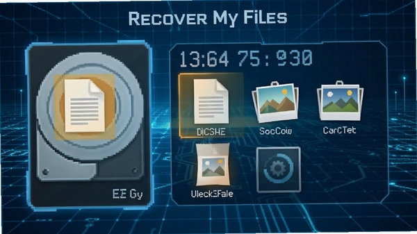 Recover My Files���ɨ�����ʾ��ͼ������������������ǣ���ʾ���ڻָ����ĵ���ͼƬ�ļ�������Ϊ�Ƽ�����ɫ����