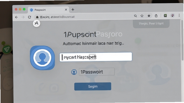 1Password自动填充功能演示,浏览器中密码字段被自动填入,旁边有1Password的蓝色图标提示,背景为登录页面,画面清晰明亮