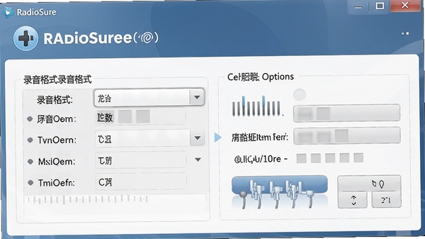 RadioSure����¼�����ý��棬��ʾ¼����ʽѡ���붨ʱѡ������Ѻ�