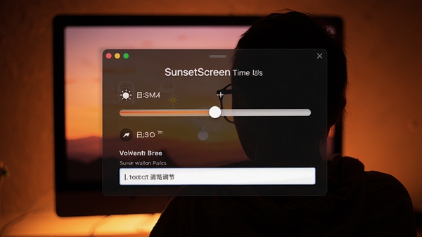 SunsetScreenʱ������ý��棬��ʾ�ճ�����ʱ�们�������λ������򣬱���Ϊ������Ļǰ�������Ӱ��ɫ����ů��ͻ���Զ����ڹ���