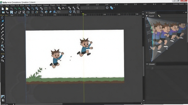 Krita�����ж���ʱ�������Ľ�ͼ����������һ����Ծ��С����֡������ʱ�������������ʾ֡���к����ƤЧ��
