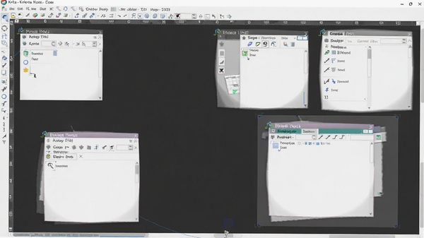 Krita�����Զ��幤��������Ľ�ͼ����ʾ����������Ϳ���ק�Ĺ����������������ɫ�Ļ��������岼�ּ���Ч