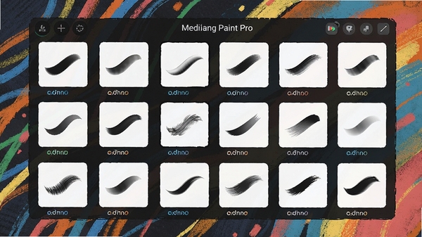 MediBang Paint Pro��ˢ��չʾ�����ֱ�ˢͼ�����У������в�ɫ���������������ֱ�ˢ������