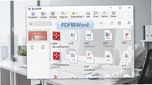 ����PDFת�����������ͼ��չʾ��������Ĺ�������PDF�ļ��б�������Ϊ�ִ����칫���棬�������������ʾ��PDFתWord�����ܰ�ť��������רҵ����