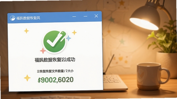 ������ݻָ��ָ��ɹ����棬��ɫ�Թ�ͼ�꣬��ʾ�ѻָ��ļ��������С��������ܰ